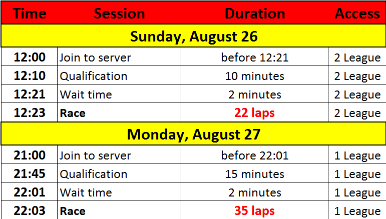BEL Sched