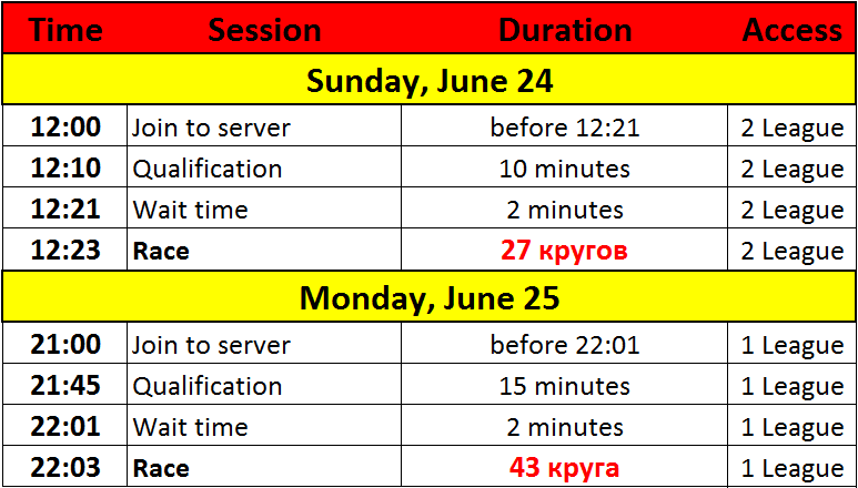Schedule Fra